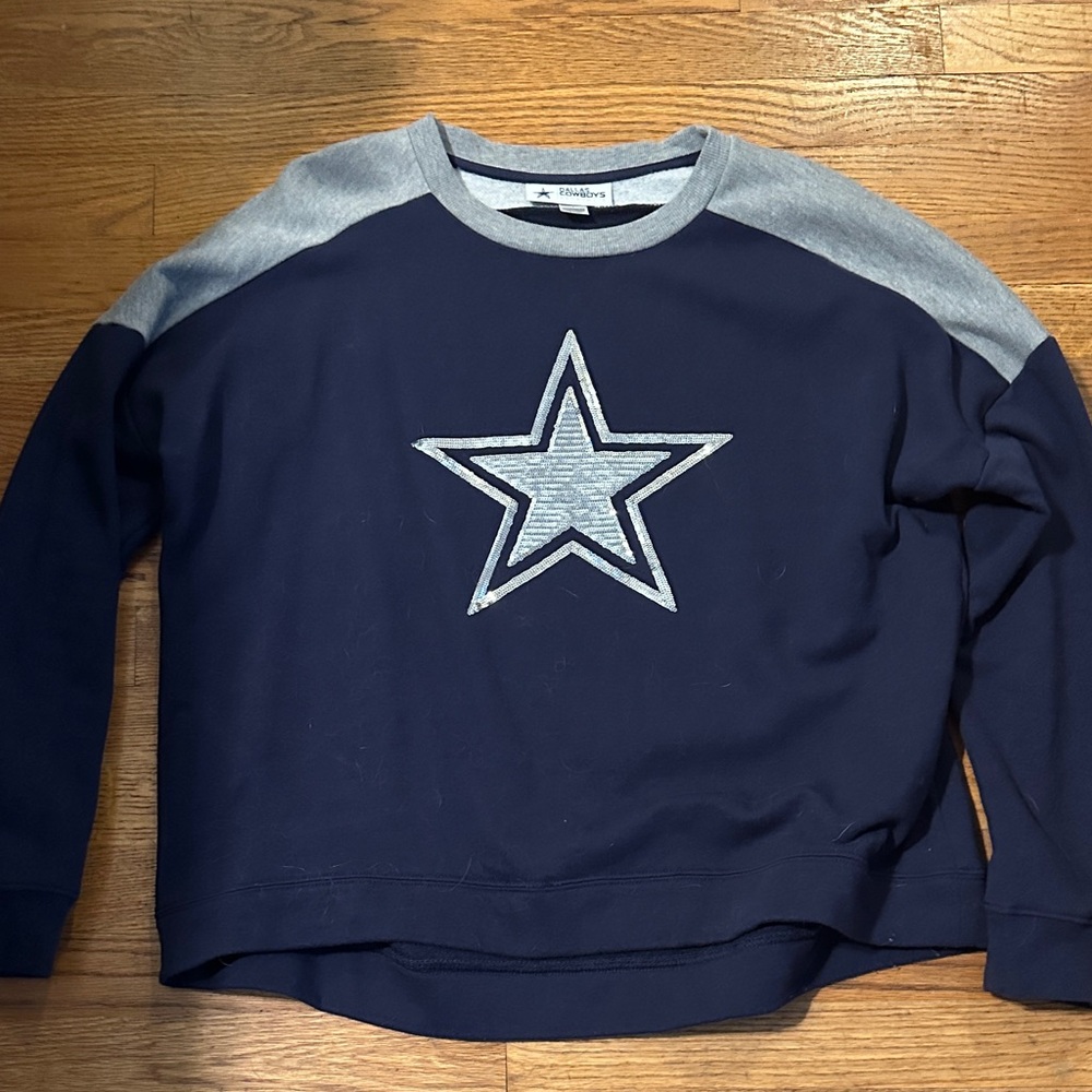 NFL Dallas Cowboys Navy and Gray Sweatshirt